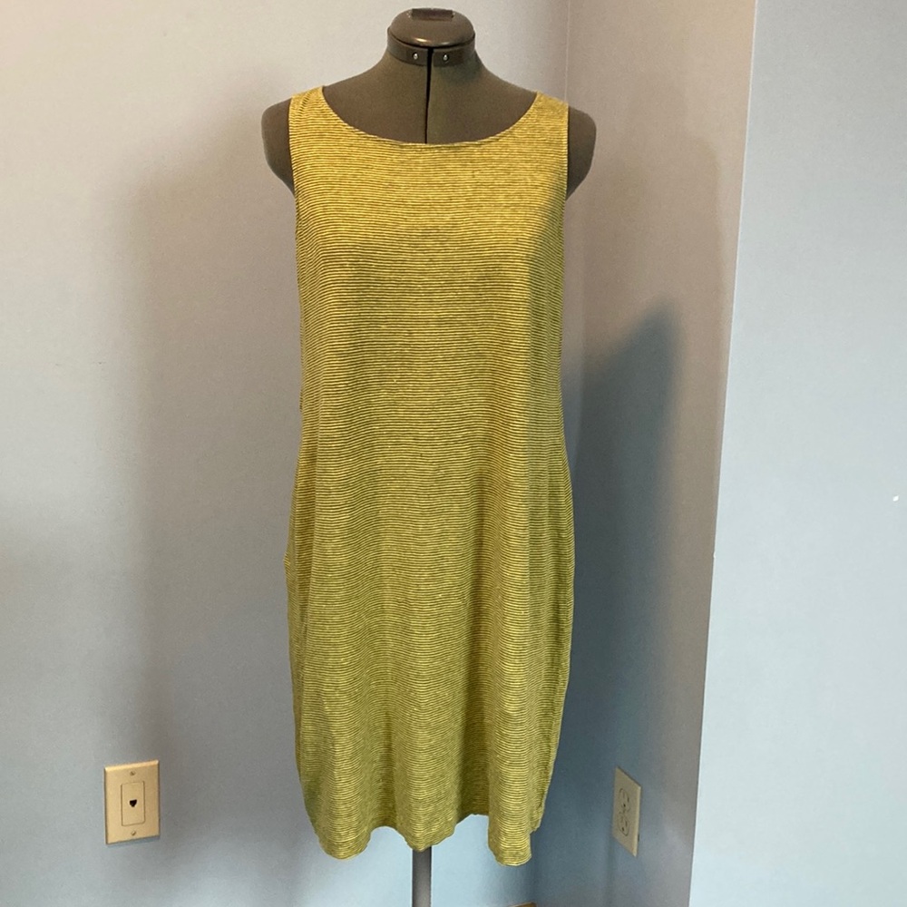 Eileen Fisher Green Linen Dress